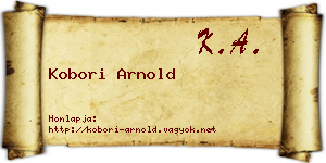 Kobori Arnold névjegykártya